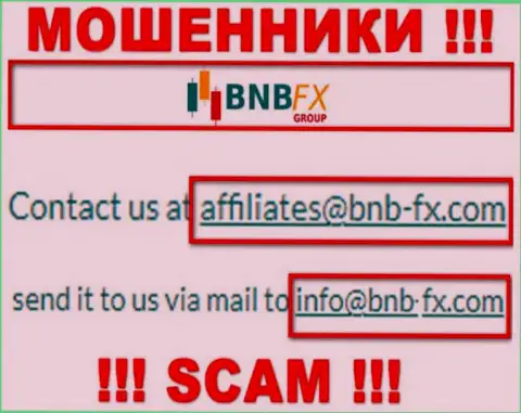 Электронный адрес махинаторов BNB-FX Com, информация с официального сайта