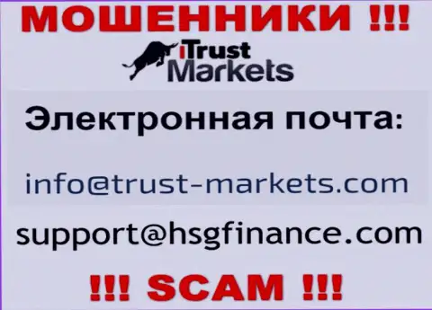 Контора Trust-Markets Com не скрывает свой е-мейл и размещает его у себя на сайте