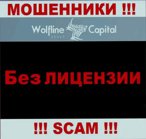 Нереально найти инфу о лицензии мошенников Wolfline Capital - ее просто не существует !!!