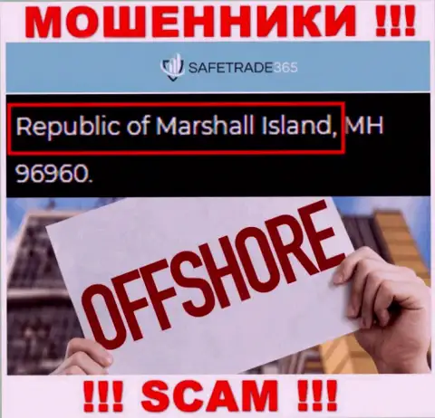Маршалловы острова - офшорное место регистрации жуликов SafeTrade365 Com, размещенное на их интернет-ресурсе