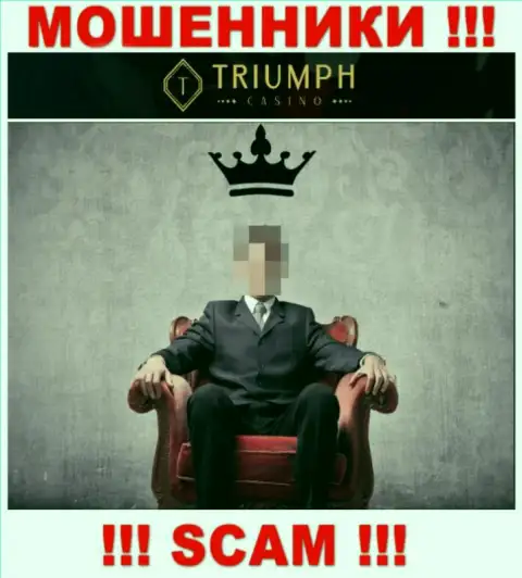 Информации о прямых руководителях мошенников Triumph Casino в глобальной сети не получилось найти