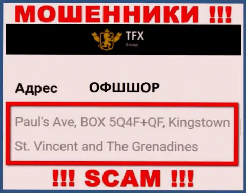 Не сотрудничайте с конторой TFX Group - эти internet кидалы осели в оффшоре по адресу - Paul's Ave, BOX 5Q4F+QF, Kingstown, St. Vincent and The Grenadines