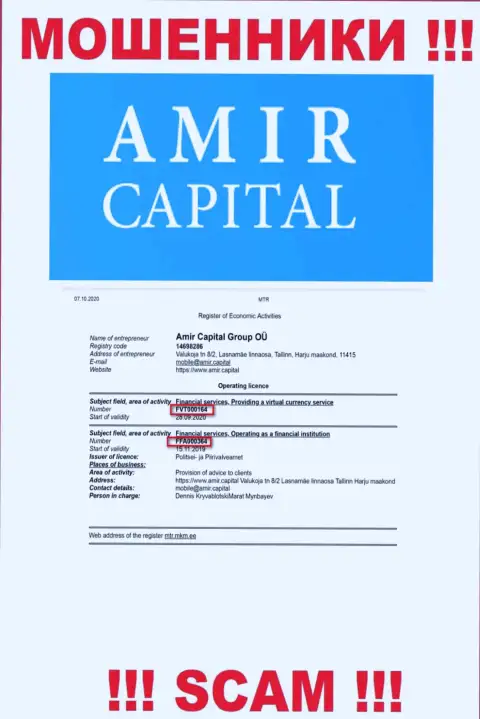 AmirCapital предоставляют на портале лицензию на осуществление деятельности, несмотря на этот факт активно оставляют без денег клиентов