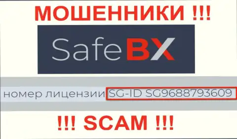 Safe BX, задуривая голову реальным клиентам, указали на своем портале номер своей лицензии на осуществление деятельности