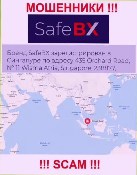 Не связывайтесь с конторой SafeBX - эти аферисты засели в оффшорной зоне по адресу: 435 Orchard Road, № 11 Wisma Atria, 238877 Singapore