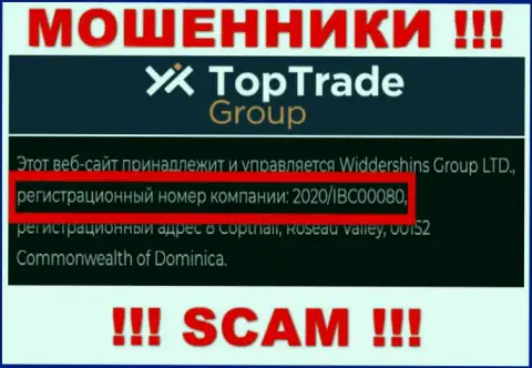 Регистрационный номер Top TradeGroup - 2020/IBC00080 от кражи денежных вложений не спасет