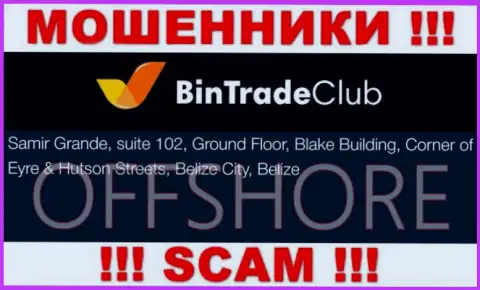 Преступно действующая компания BinTrade Club зарегистрирована на территории - Белиз