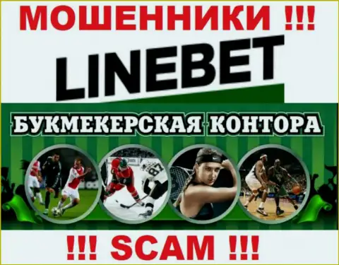 В глобальной сети internet прокручивают делишки обманщики LineBet, тип деятельности которых - Bookmaker