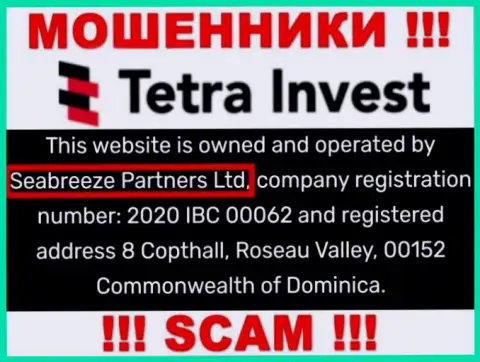 Юридическим лицом, владеющим ворюгами Тетра Инвест, является Seabreeze Partners Ltd