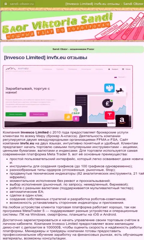 Публикация с разбором форекс брокера ИНВФХ и его торгового терминала на web-ресурсе sandi-obzor ru