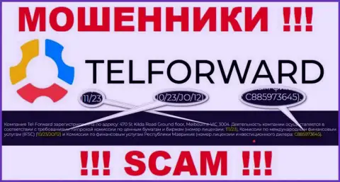 На сайте Tel-Forward есть лицензия на осуществление деятельности, только вот это не меняет их мошенническую сущность