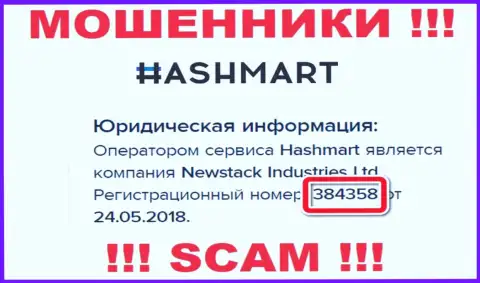 Hash Mart - это КИДАЛЫ, регистрационный номер (384358 от 24.05.2018) этому не помеха