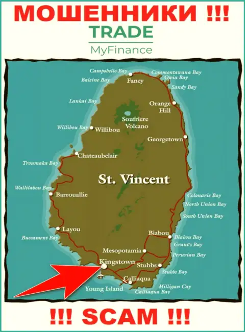 Официальное место регистрации мошенников ТрейдМай Финанс - Kingstown, Saint Vincent and the Grenadines