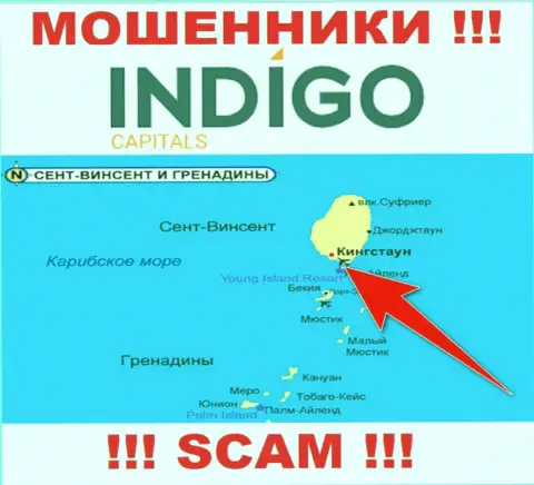 Ворюги Indigo Capitals базируются на оффшорной территории - Kingstown, St Vincent and the Grenadines