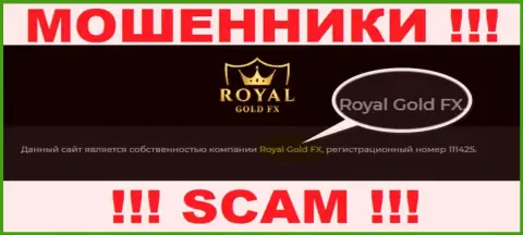 Юридическое лицо Royal Gold FX - это Роял Голд Фх, именно такую информацию предоставили лохотронщики у себя на интернет-портале