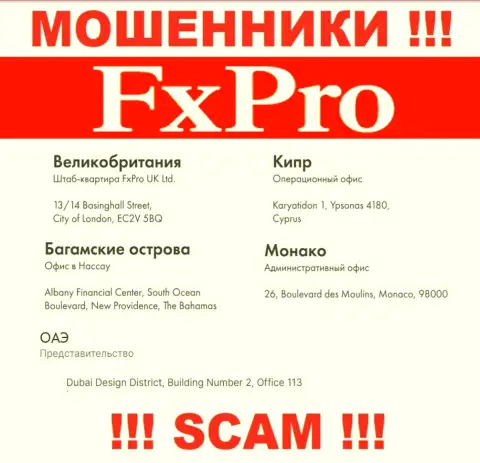 Офшорное месторасположение FxPro по адресу Karyatidon 1, Ypsonas 4180, Cyprus позволило им безнаказанно обворовывать