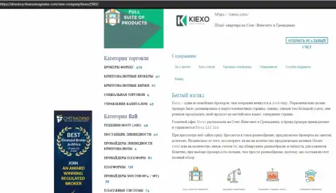 Обзор о условиях для торговли Форекс организации KIEXO, размещенный на портале директори финансмагнатес Ком