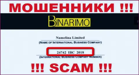 Будьте бдительны !!! Binarimo мошенничают !!! Регистрационный номер этой компании - 24742 IBC 2018