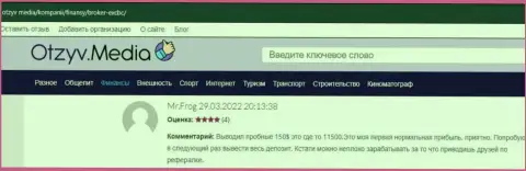Сайт otzyv media предоставил материал, в виде честных отзывов валютных трейдеров, о форекс брокерской организации EXCBC