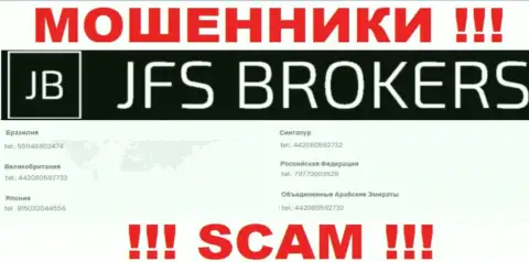 Вы рискуете быть жертвой неправомерных манипуляций JFS Brokers, будьте очень бдительны, могут звонить с различных номеров