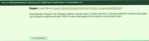 Положительный отзыв об брокере Кауво Капитал на портале Revocon Ru