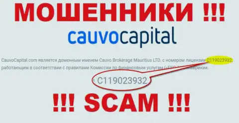 Мошенники CauvoCapital Com умело оставляют без денег своих клиентов, хотя и предоставили свою лицензию на web-портале