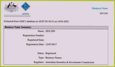 Официальная регистрация компании Zineera