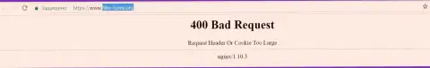 Официальный интернет-сайт forex дилера FIBO Group Ltd некоторое количество дней заблокирован и показывает - 400 Bad Request (ошибка)