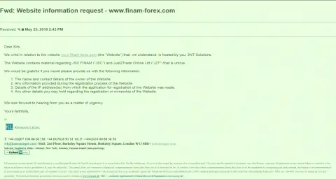 Мошенники из Finam Ltd не прекращают писать свои глупости про блокирование странички с достоверными отзывами
